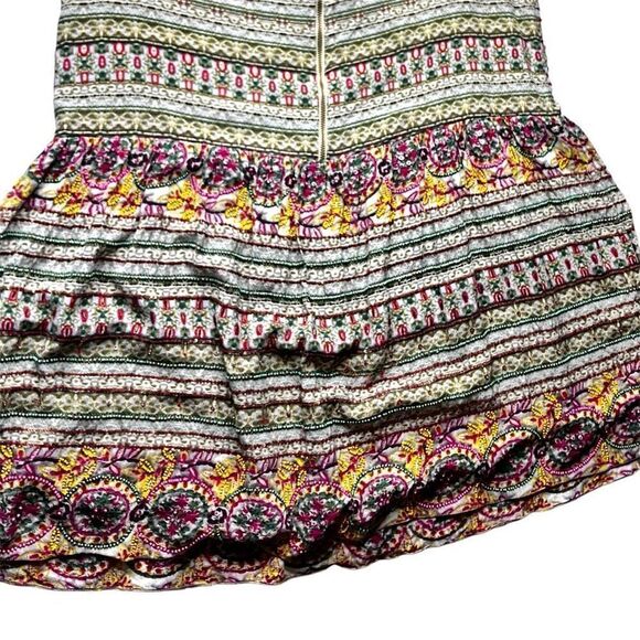 Hemant & Nandina  Anthropologie Silk Beaded Drop Waist Boho Dress w Scarf, SZ 10 - Picture 9 of 15